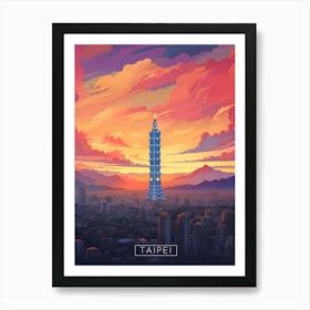 Taipei Retro Travel Art Print