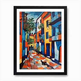 Painting Of Buenos Aires With A Cat 4 In The Style Of Matisse Art Print
