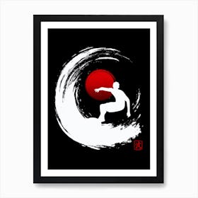 Enso Surf Japanese white Art Print