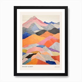 Mount Elbert United States Colourful Mountain Illustration Poster Art Print