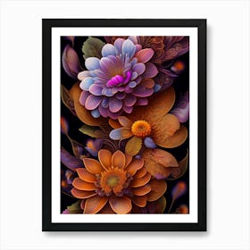 Abstract Flowers 3 Art Print