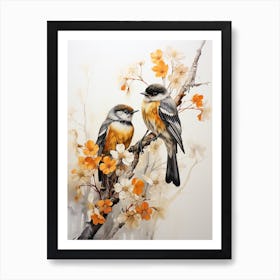Bumblebee, Japanese Brush Painting, Ukiyo E, Minimal 3 Art Print