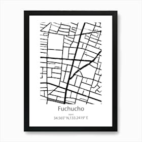 Fuchucho,Japan Minimalist Map Poster