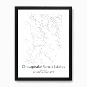 Chesapeake,United States Minimalist Map Art Print