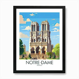 Notre Dame Travel Print Paris France Gift Art Print