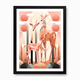 Abstract Geometric Animals 1 Art Print