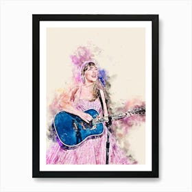 Taylor Swift Watercolor Painting 3 Art Print