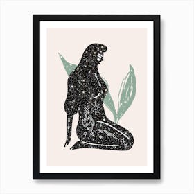 Lady Universe Glitter Art Print