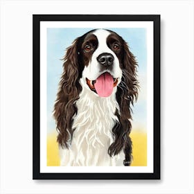 English Springer Spaniel Watercolour Dog Art Print