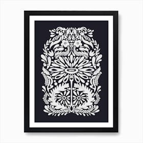 Floral Scandinavian Folk Art 5 Art Print