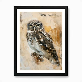 Brown Fish Owl Painting 2 Art Print