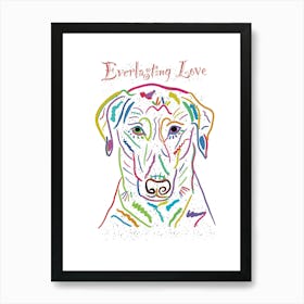 popart style colorful dog portrait Art Print