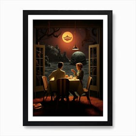 Table At The Moon Art Print