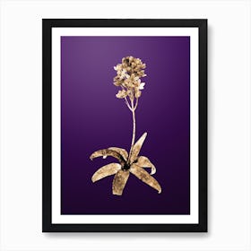 Gold Botanical Sun Star on Royal Purple n.0091 Art Print