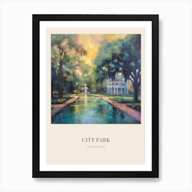 City Park New Orleans United States Vintage Cezanne Inspired Poster Art Print