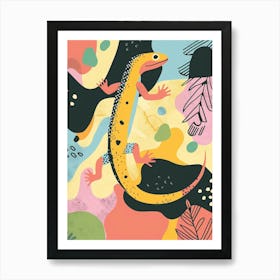 Leopard Lizard Abstract Modern Illustration 1 Art Print