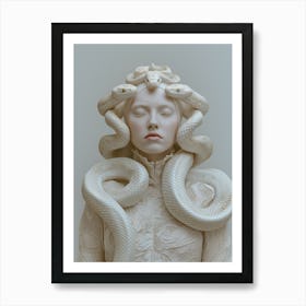 "Intricate Pastels: Snake Head Portrait" Art Print