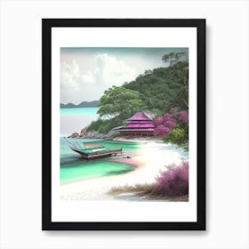 Pulau Lang Tengah Malaysia Soft Colours Tropical Destination Art Print