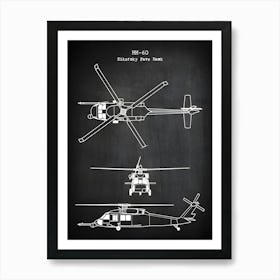 Air Force Helicopter Hh 60 Pave Hawk Pave Hawk Diagram Sikorsky Military Helicopter Helicopter Art Military Decor Patent Vahh601 Art Print