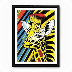 Giraffe By Person Art Print