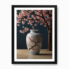 Cherry Blossom Vase 1 Art Print