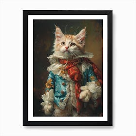 Royal Kitten Rococo Inspired Painting 1 Art Print