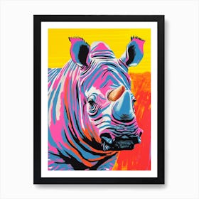 Rhino Colour Contrast Art Print