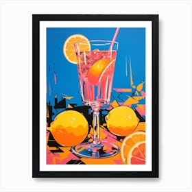 Aperol Blue Orange Pink Pop Art 4 Art Print