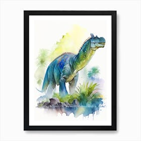 Sauroposeidon Watercolour Dinosaur Art Print