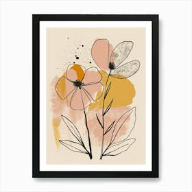 Sapporo Flower Market Boho Minimalist Style Art Print