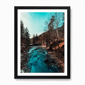 Idyllic River Through The Woods Art Print