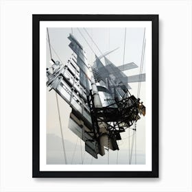 Poster Abstract Architecture London Lloyd's Building - London City Hall Montage Art Print