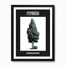 Cypress Tree Pixel Illustration 1 Poster Art Print