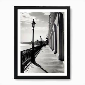 Nice, France, Mediterranean Black And White Photography Analogue 1 Art Print