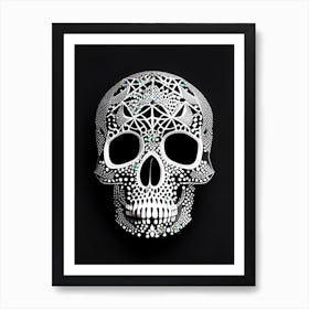 Skull With Geometric Designs 1 Doodle Art Print