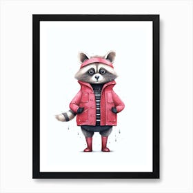 Raccoon Wearing Boots 4 Art Print