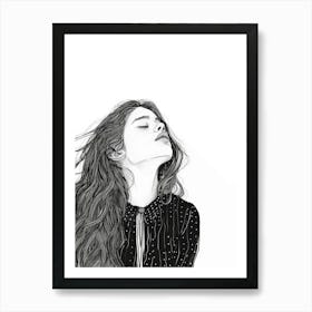 Girl With Long Hair 21 Art Print