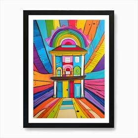 Rainbow House-Reimagined Art Print