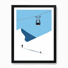 Hotham, Australia Minimal Skiing Poster Art Print