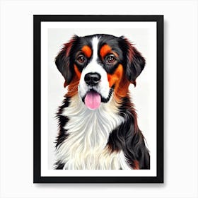 Irish Red And White Setter Watercolour Dog Art Print