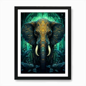 Elephant In The Jungle 2 Art Print