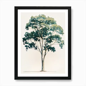 Eucalyptus Tree Pixel Illustration 4 Art Print