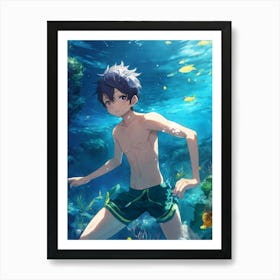 Naruto in water Art Print