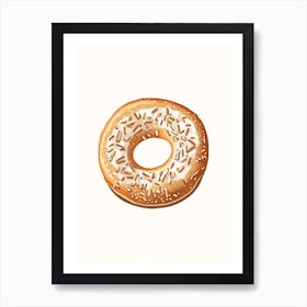 Thinly Sliced Bagels Toasted And Seasoned As A Crunchy Snack Marker Art 1 Art Print