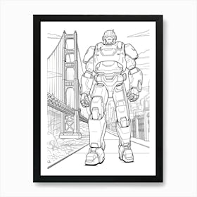 San Fransokyo (Big Hero 6) Fantasy Inspired Line Art 3 Art Print