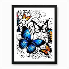 Butterflies Wallpaper Art Print