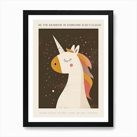 Rainbow Unicorn Muted Pastels 1 Poster Art Print