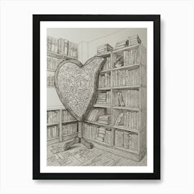 Heart Of Books 2 Art Print