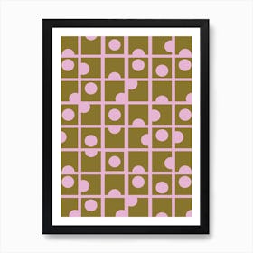 Pink Retro Circles Art Print
