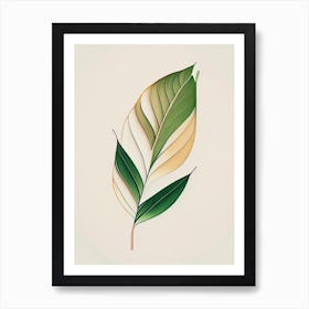 Bamboo Leaf Warm Tones Art Print